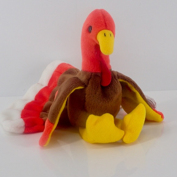 TY Beanie Baby GOBBLES TURKEY Rare Retired Vtg Birthday Nov 27 1996 Tag Error - Picture 6 of 15